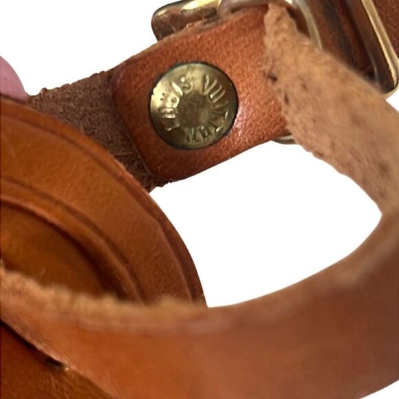 Louis Vuitton Brown Leather and Gold Hardware Luggage Tag Authentic - Picture 5 of 6